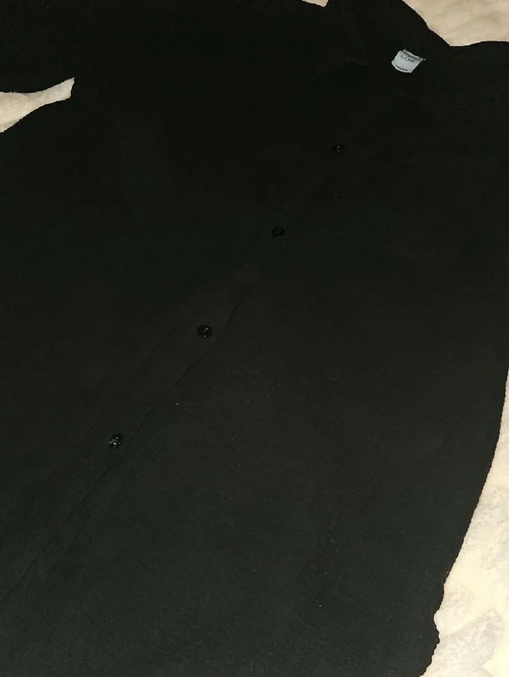 Shade & Shore Black Long-Sleeve Button-Down Shirt